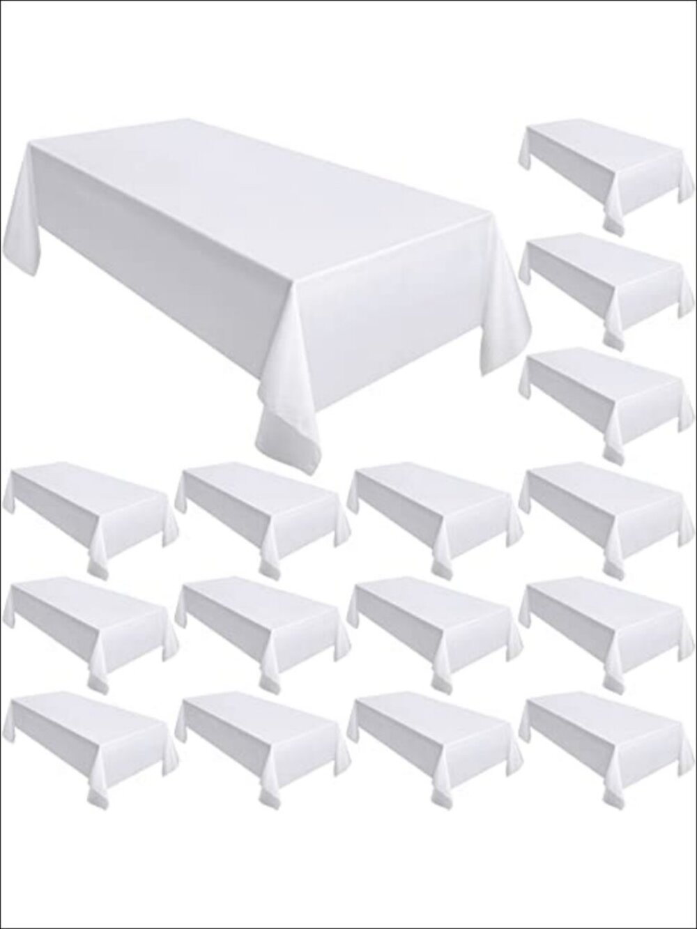 18 Pack Rectangle Tablecloths 58x102 Polyester Satin for 6ft Tables